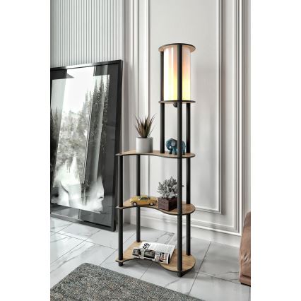 Stojeća lampa s policama NOTO 1xE27/40W/230V bež/crna