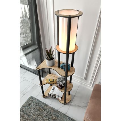Stojeća lampa s policama NOTO 1xE27/40W/230V bež/crna