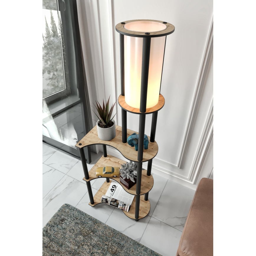 Stojeća lampa s policama NOTO 1xE27/40W/230V bež/crna