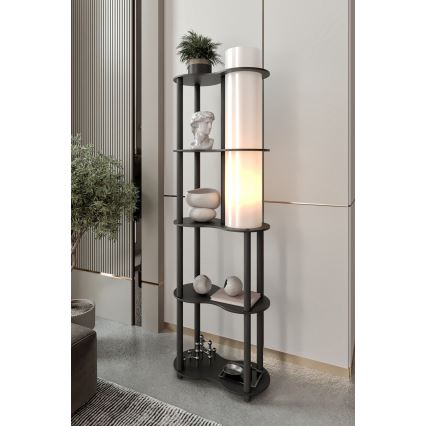 Stojeća lampa s policama NOTO 1xE27/40W/230V crna