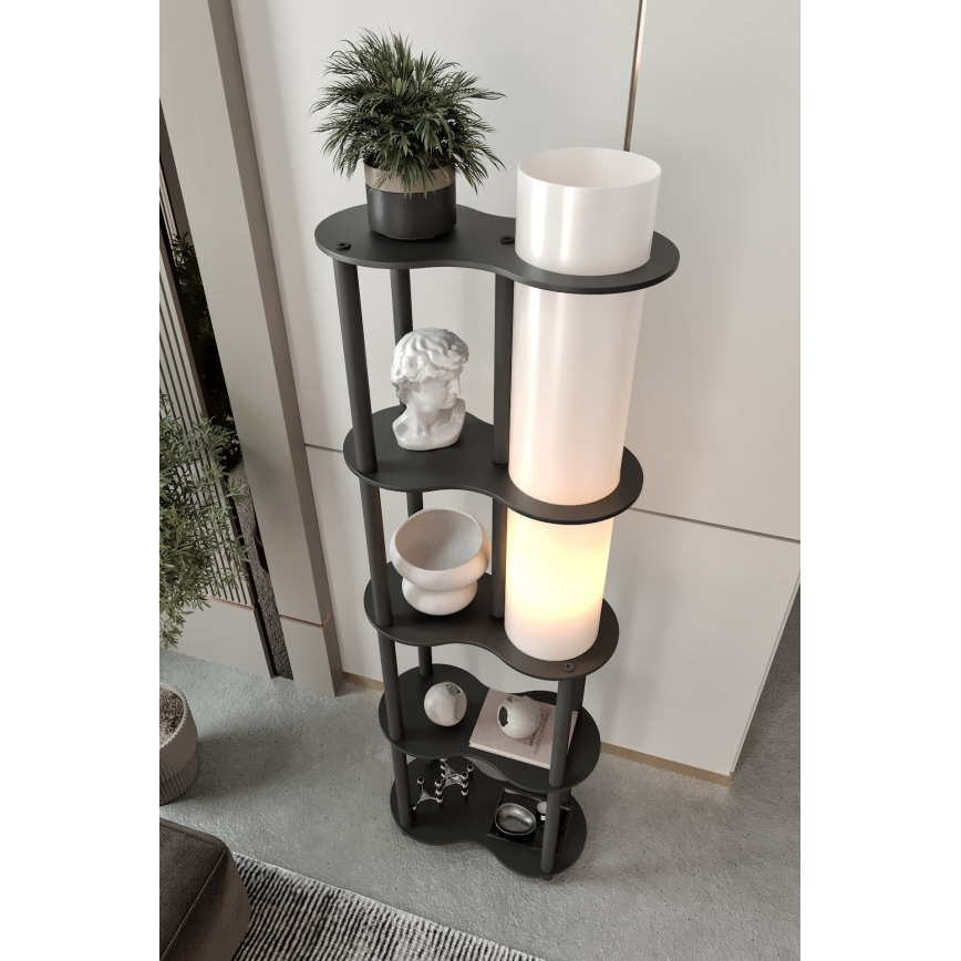 Stojeća lampa s policama NOTO 1xE27/40W/230V crna