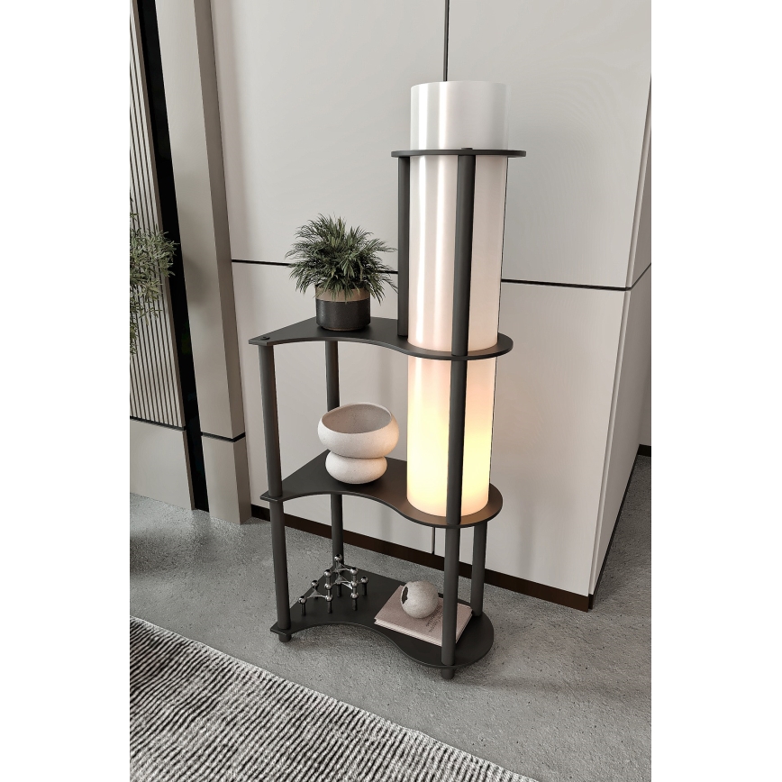 Stojeća lampa s policama NOTO 1xE27/40W/230V crna
