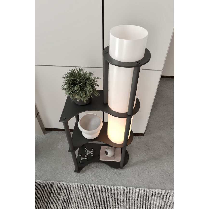 Stojeća lampa s policama NOTO 1xE27/40W/230V crna