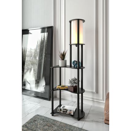 Stojeća lampa s policama NOTO 1xE27/40W/230V crna