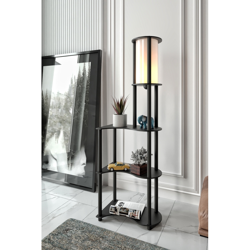 Stojeća lampa s policama NOTO 1xE27/40W/230V crna