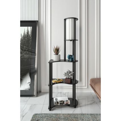 Stojeća lampa s policama NOTO 1xE27/40W/230V crna