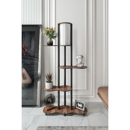 Stojeća lampa s policama NOTO 1xE27/40W/230V smeđa/crna
