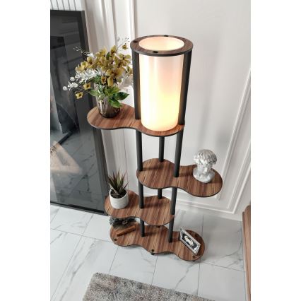 Stojeća lampa s policama NOTO 1xE27/40W/230V smeđa/crna