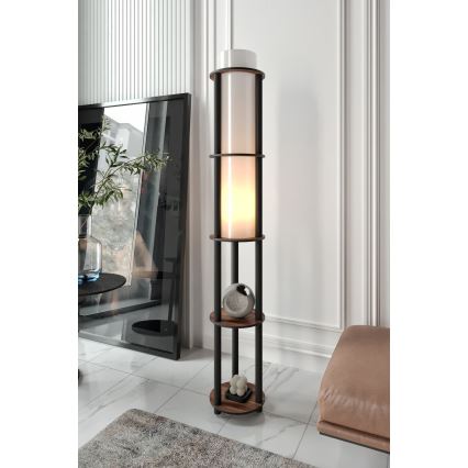 Stojeća lampa s policama NOTO 1xE27/40W/230V smeđa/crna