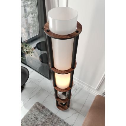 Stojeća lampa s policama NOTO 1xE27/40W/230V smeđa/crna