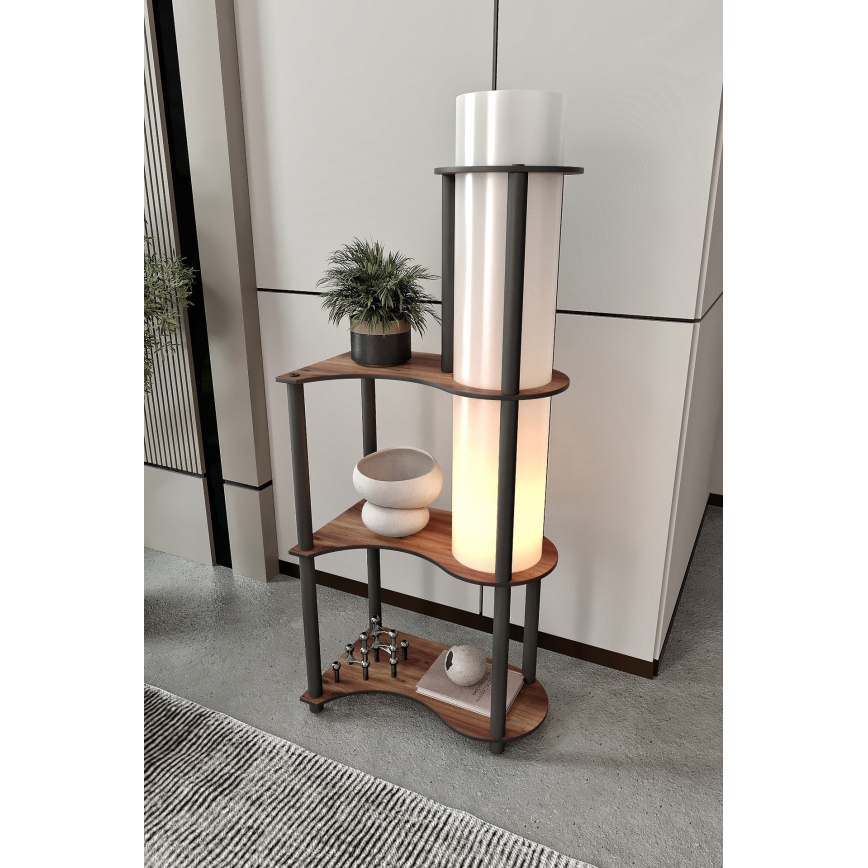 Stojeća lampa s policama NOTO 1xE27/40W/230V smeđa/crna