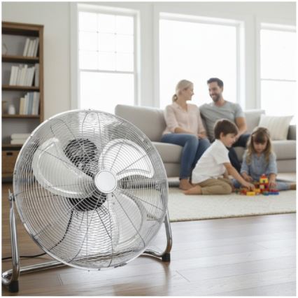 Stojeći ventilator VIENTO 200W/230V, sjajni krom