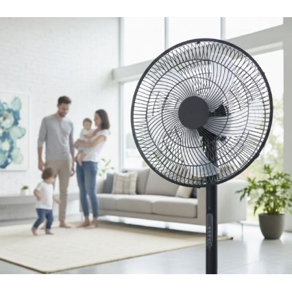 Stojeći ventilator VIENTO-R 40W/230V crni + daljinski upravljač