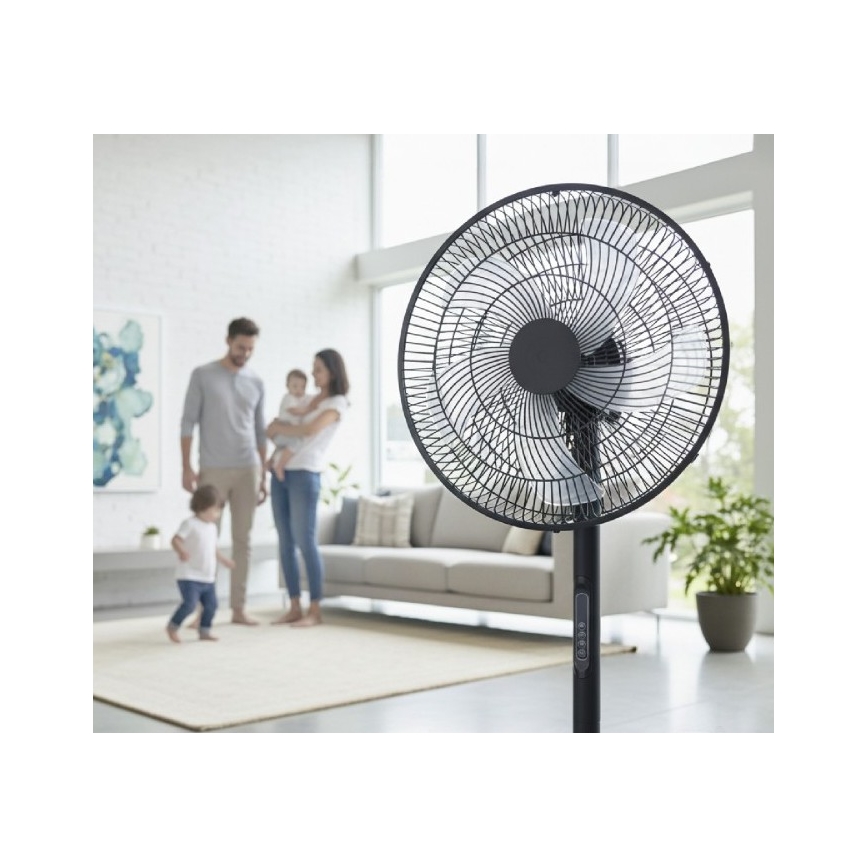 Stojeći ventilator VIENTO-R 40W/230V crni + daljinski upravljač