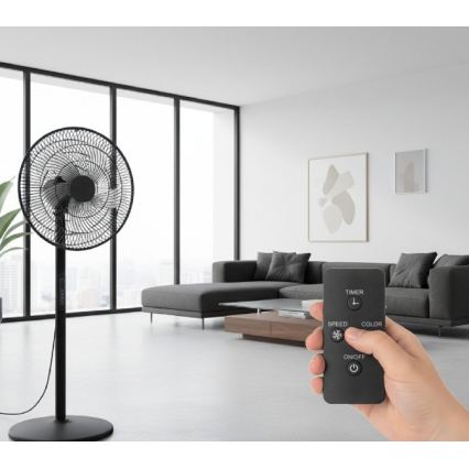 Stojeći ventilator VIENTO-R 40W/230V crni + daljinski upravljač