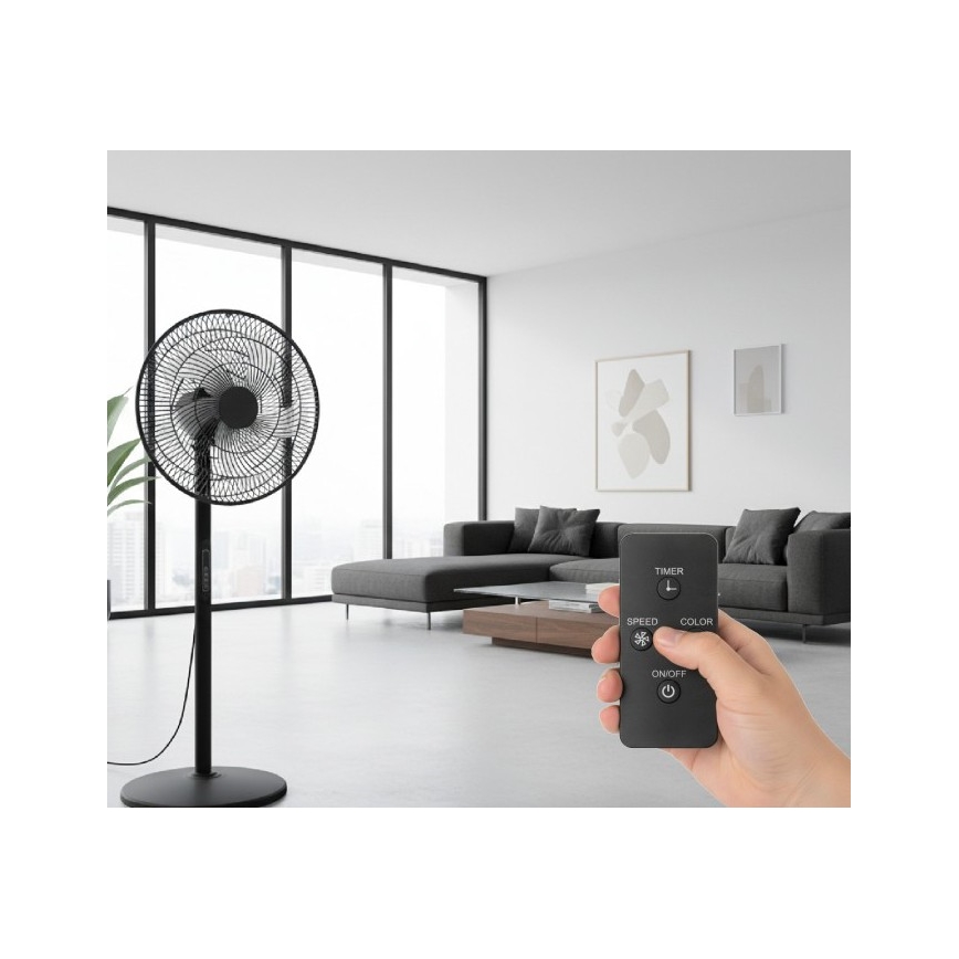 Stojeći ventilator VIENTO-R 40W/230V crni + daljinski upravljač