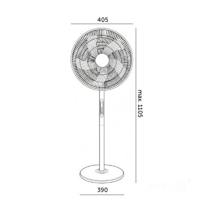 Stojeći ventilator VIENTO-R 40W/230V crni + daljinski upravljač