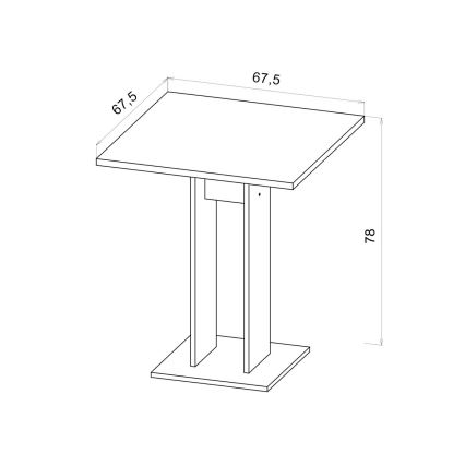 Stol STRAPO 68x68 cm bijeli