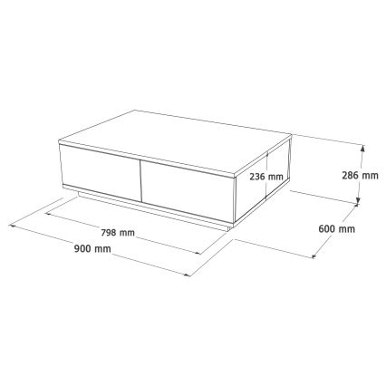 Stolić za kavu 28,6x90 cm bor atlantic/bijela