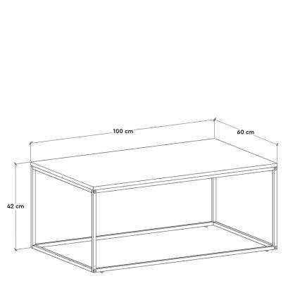 Stolić za kavu 42x100 cm crna