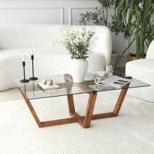Stolić za kavu AMALFI 35x105 cm bor/prozirna