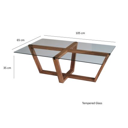 Stolić za kavu AMALFI 35x105 cm bor/prozirna