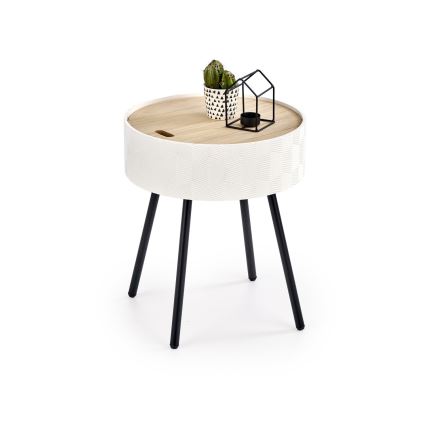 Stolić za kavu AURA 45x38 cm bijela/crna/bež