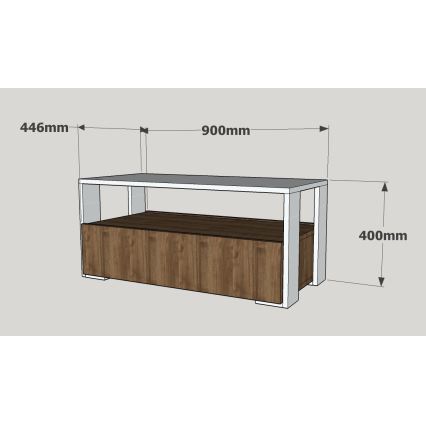 Stolić za kavu BALINA 40x90 cm bijela