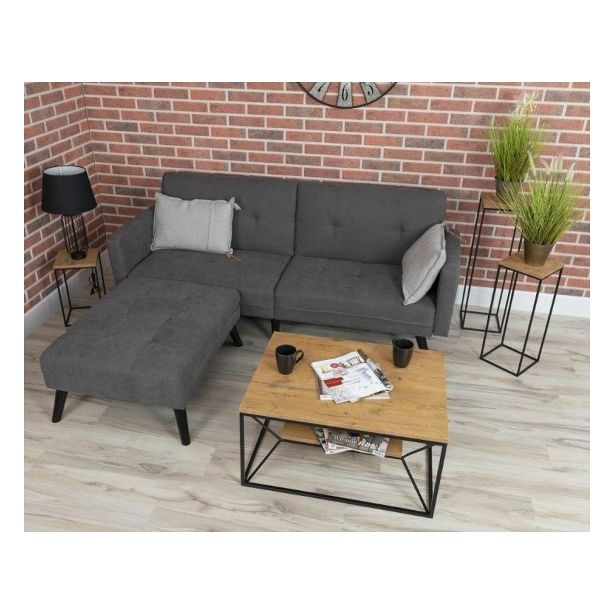 Stolić za kavu BASICLOFT 40x80 cm crna/smeđa