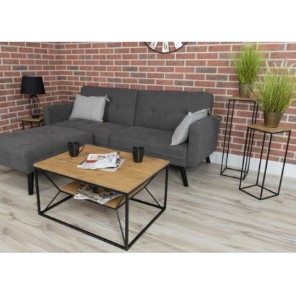 Stolić za kavu BASICLOFT 40x80 cm crna/smeđa