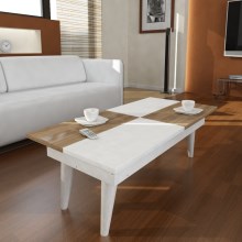 Stolić za kavu CASTRUM 30x90 cm bijela/smeđa