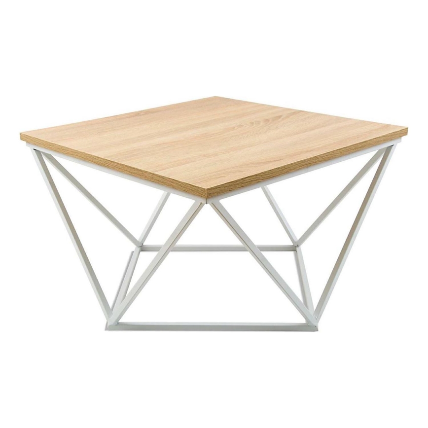 Stolić za kavu CURVED 60x60 cm bijela/bež