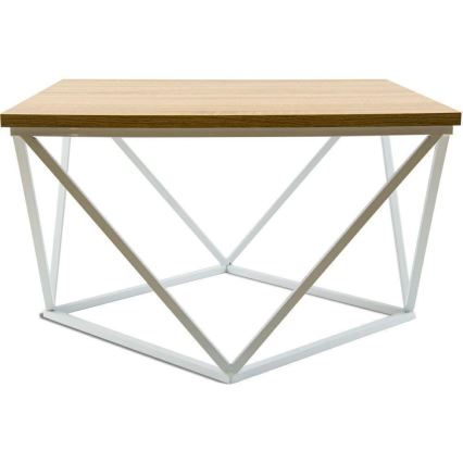 Stolić za kavu CURVED 60x60 cm bijela/bež