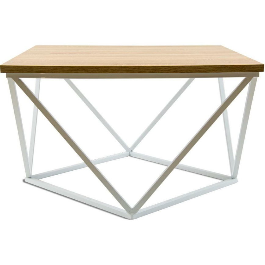 Stolić za kavu CURVED 60x60 cm bijela/bež