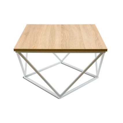Stolić za kavu CURVED 60x60 cm bijela/bež