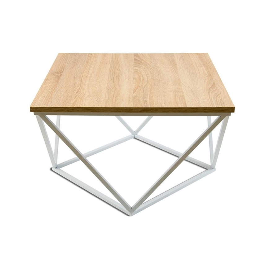 Stolić za kavu CURVED 60x60 cm bijela/bež