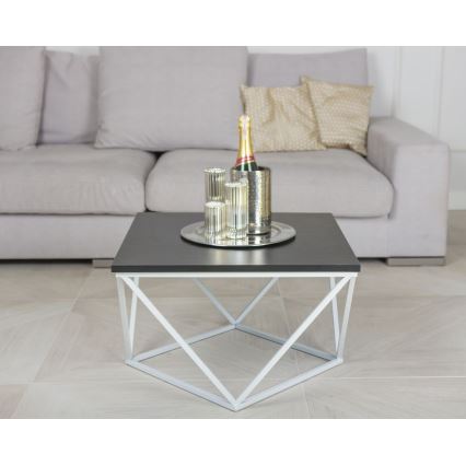 Stolić za kavu CURVED 60x60 cm bijela/crna