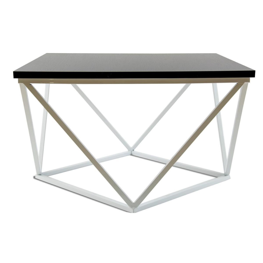 Stolić za kavu CURVED 60x60 cm bijela/crna