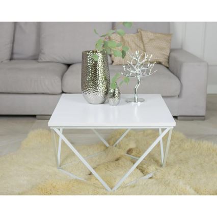 Stolić za kavu CURVED 60x60 cm bijela