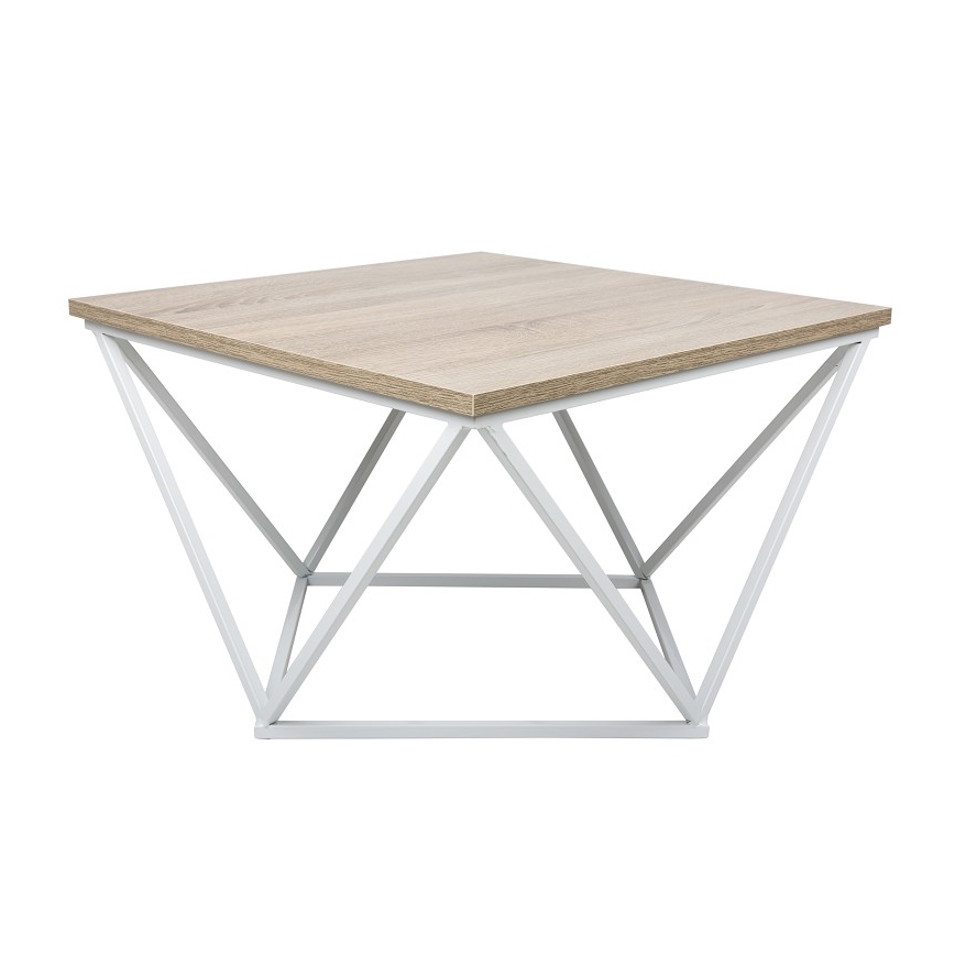 Stolić za kavu CURVED 62x62 cm bijela/smeđa