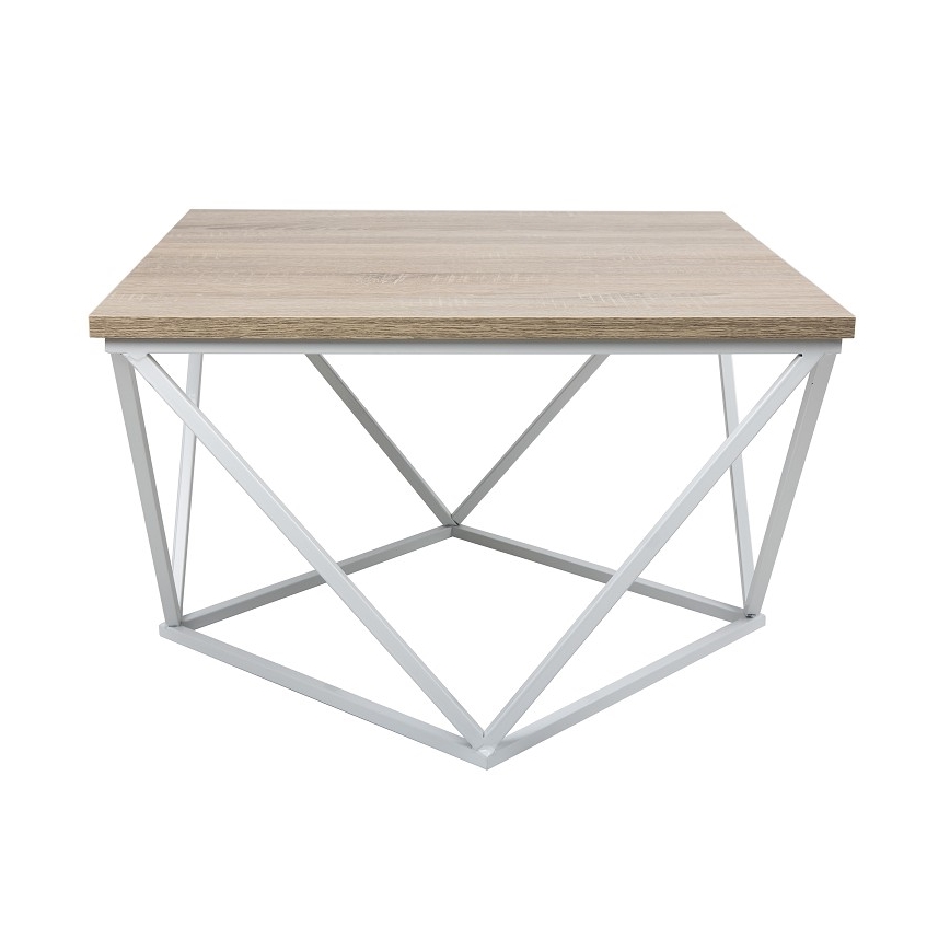 Stolić za kavu CURVED 62x62 cm bijela/smeđa