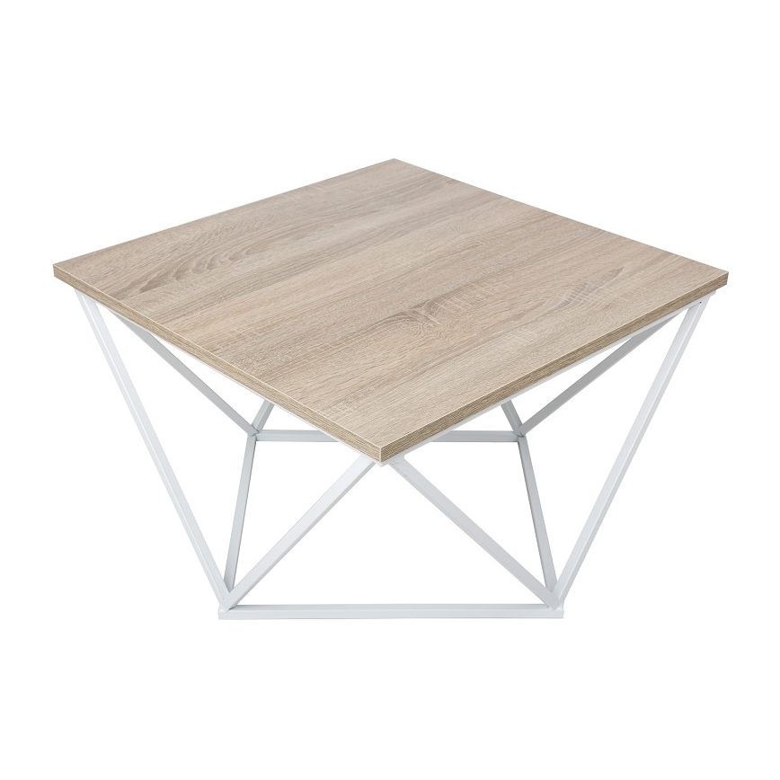 Stolić za kavu CURVED 62x62 cm bijela/smeđa