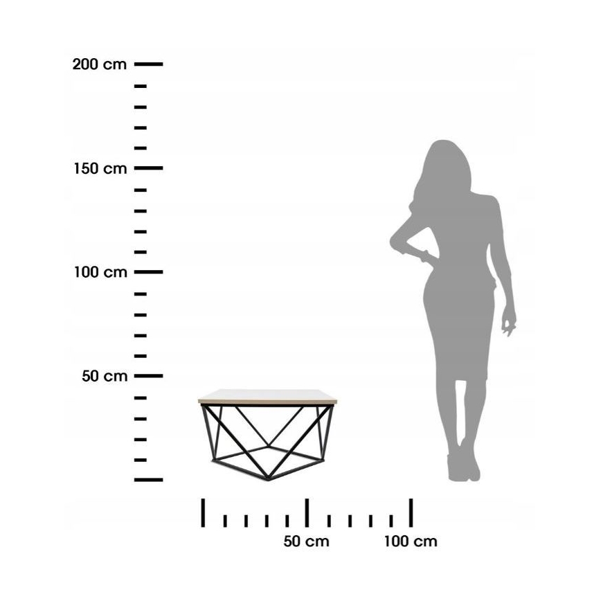 Stolić za kavu CURVED 62x62 cm crna/bijela