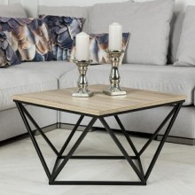 Stolić za kavu CURVED 62x62 cm crna/smeđa
