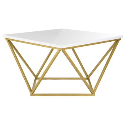 Stolić za kavu CURVED 62x62 cm mesing/bijela