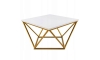 Stolić za kavu CURVED 62x62 cm zlatna/bijela