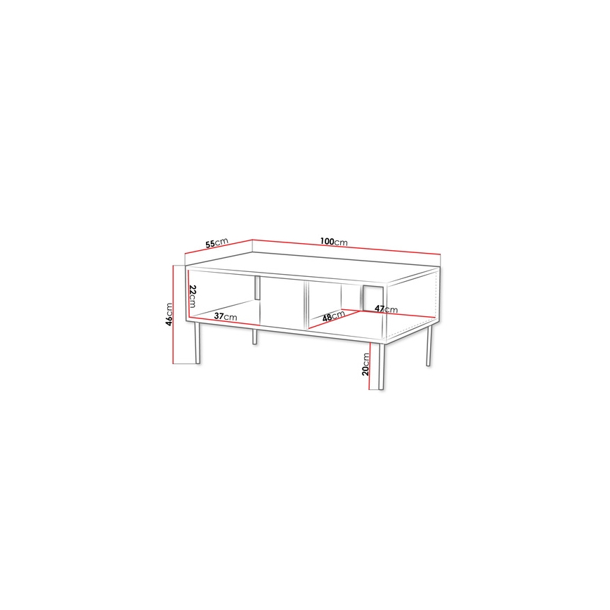 Stolić za kavu DECO 46x100 cm orah warmia