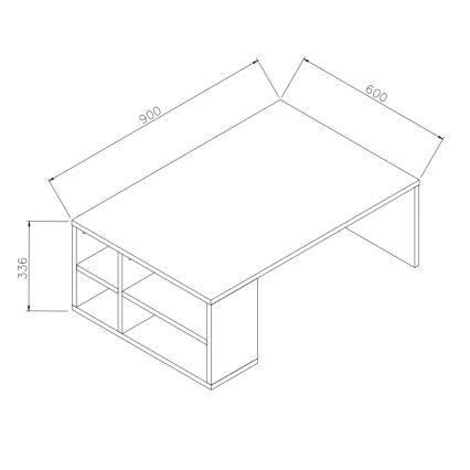 Stolić za kavu DEFNE 34x90 cm bijela/smeđa