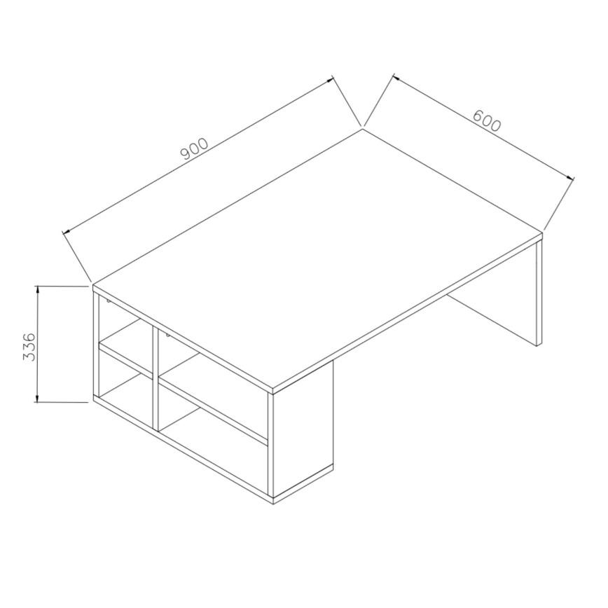 Stolić za kavu DEFNE 34x90 cm bijela/smeđa