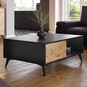 Stolić za kavu DIAMOND 40x104 cm crna/hrast evoke